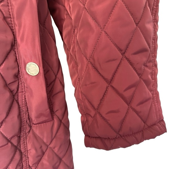 NWOT WOMENS MICHAEL KORS MAROON PUFFER COAT ZIP UP KNEE LENGTH W/ BELT & HOOD 1X - Picture 10 of 17